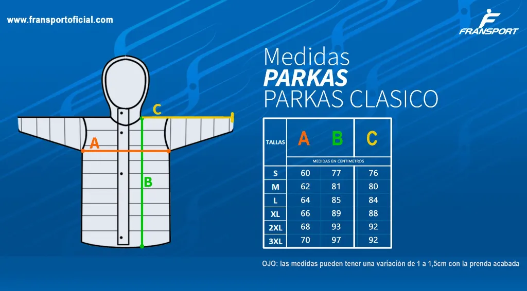 Medidas PARKAS CLASICO.webp