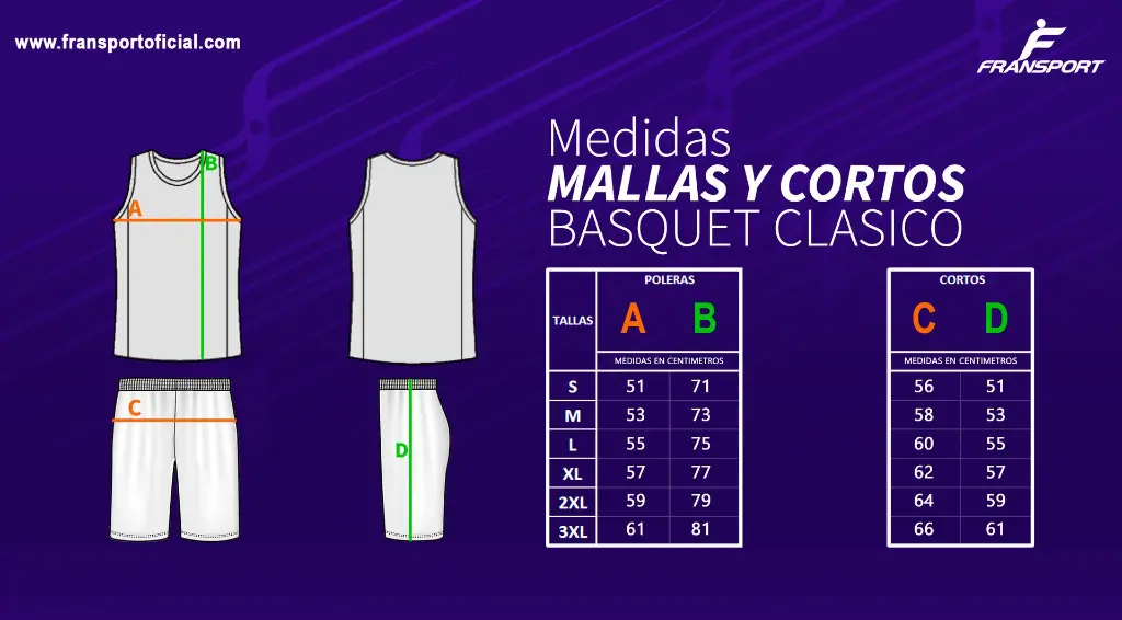 Medidas MALLAS Y CORTOS BASQUET CLASICO 2026.webp