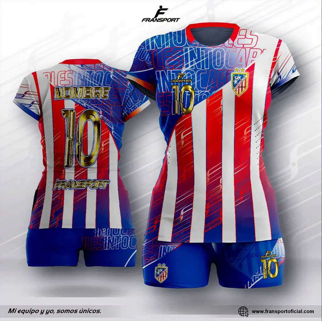 Conjunto Voleyball polera corto - 8522 (Blanco)