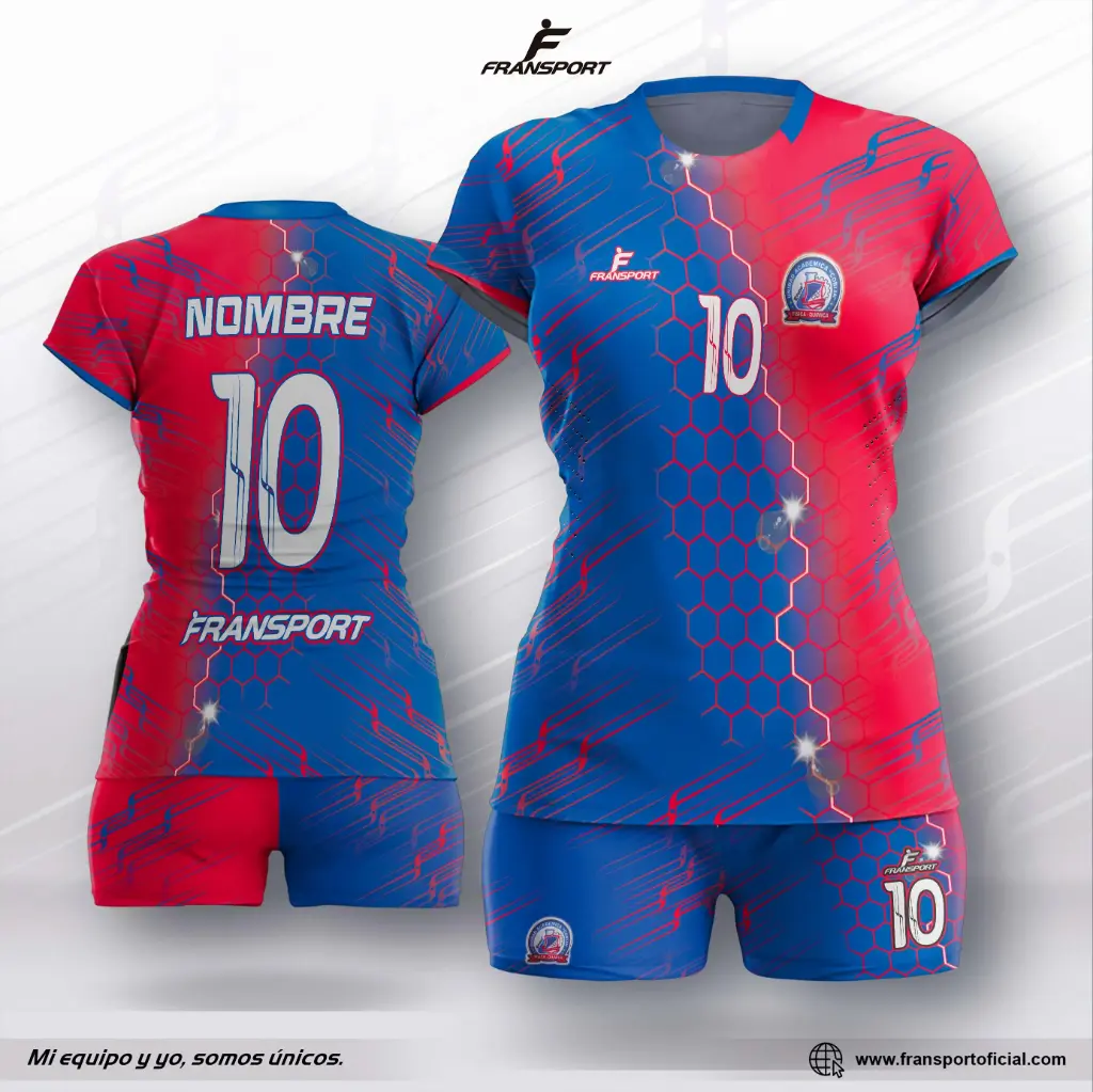 Conjunto Voleyball polera corto - 8518 (Azul)