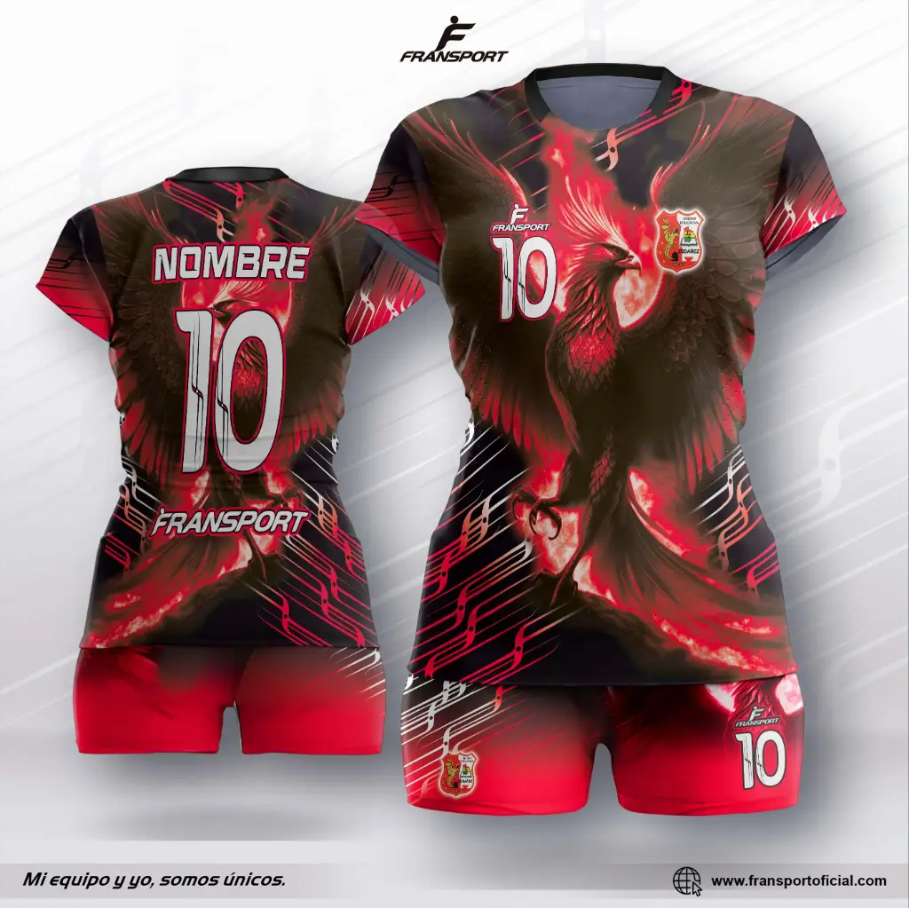 Conjunto Voleyball polera corto - 8508 (Negro)
