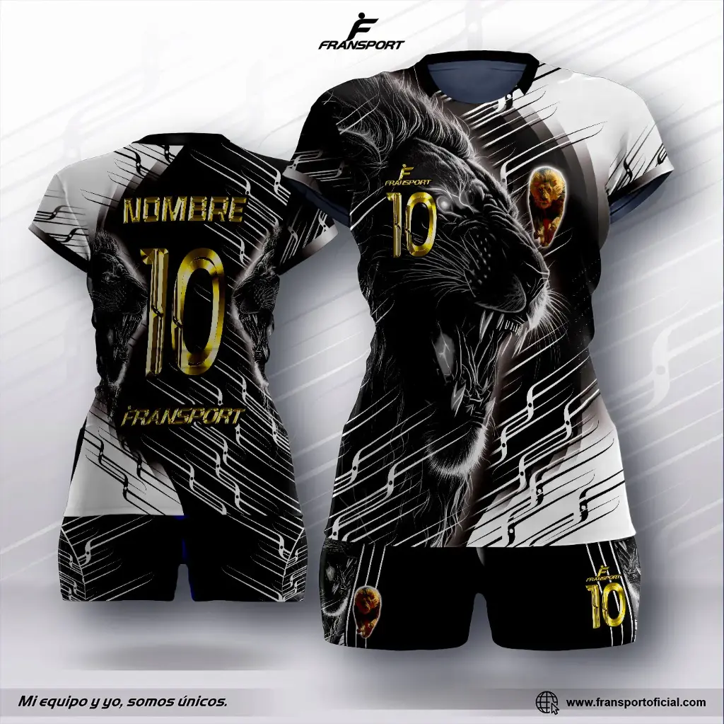 Conjunto Voleyball polera corto - 8504 (Blanco)