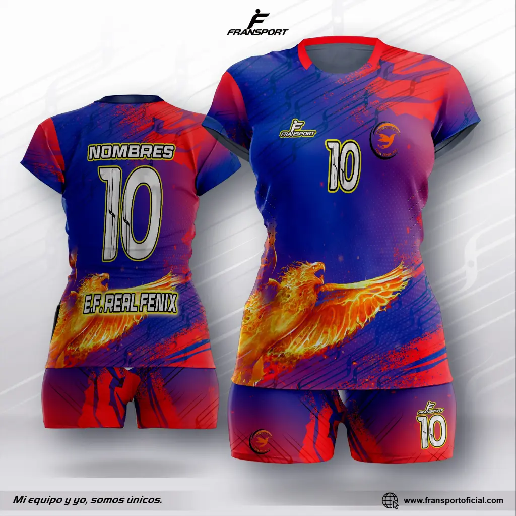 Conjunto Voleyball polera corto - 8498 (Azul)
