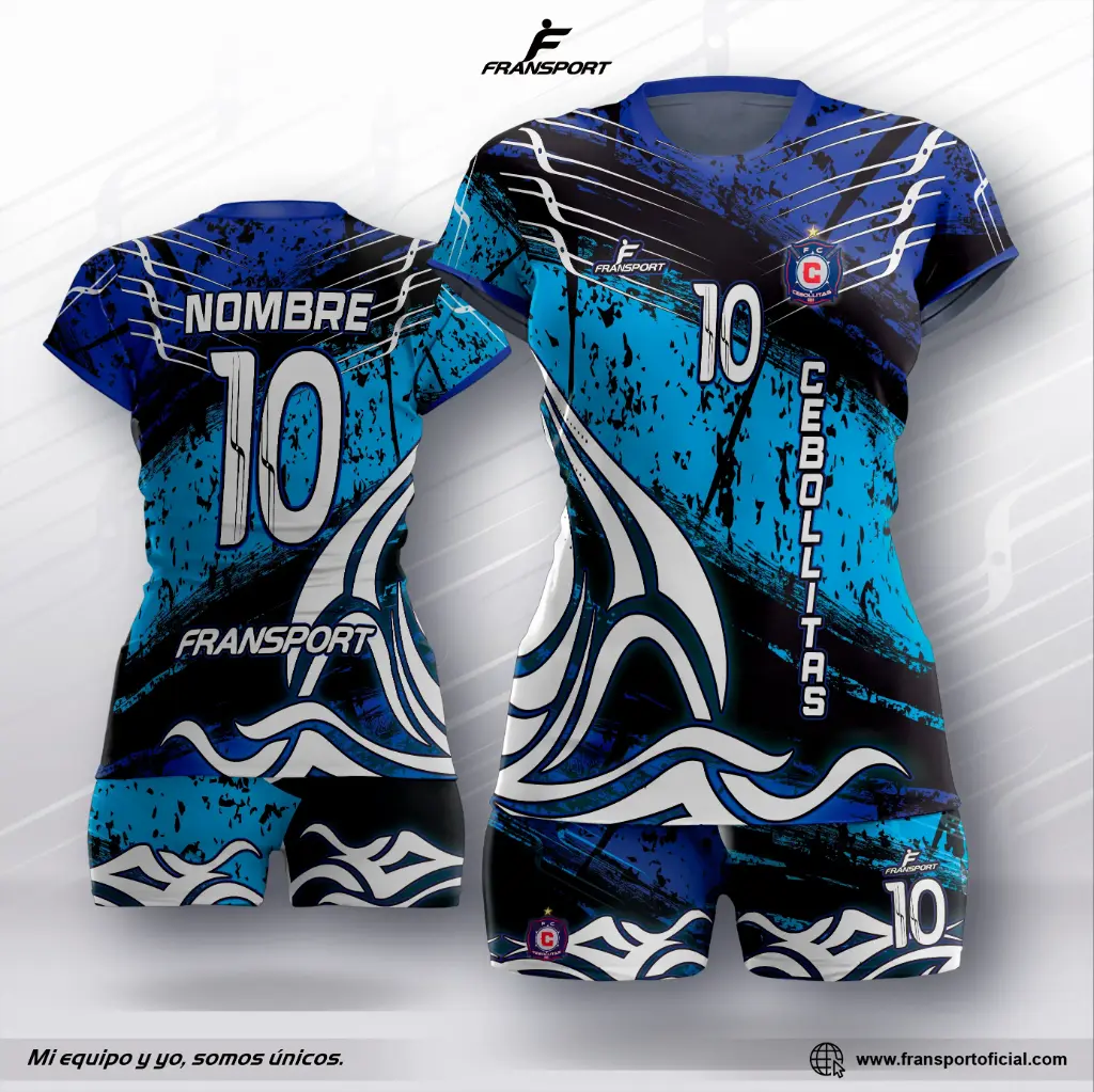 Conjunto Voleyball polera corto - 8496 (Negro)