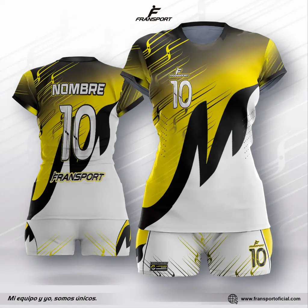 Conjunto Voleyball polera corto - 8484 (Blanco)