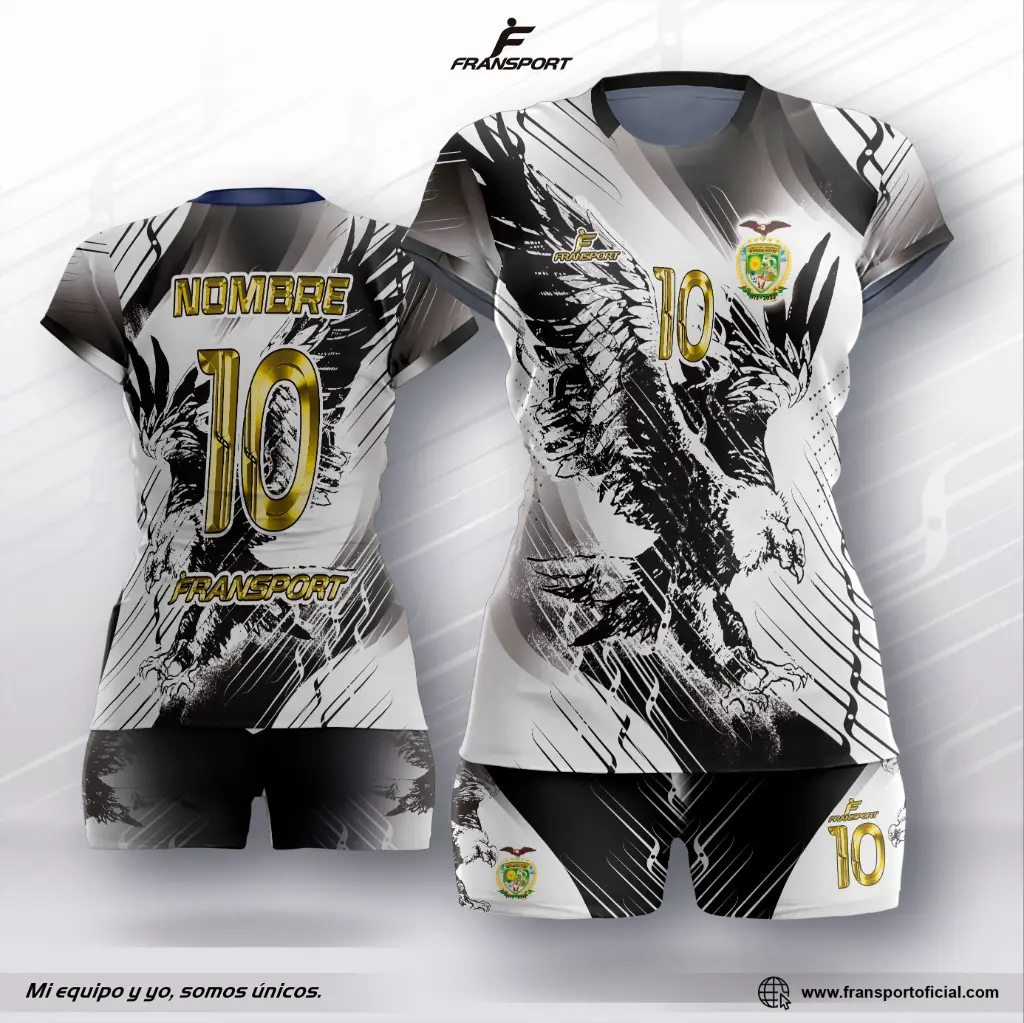 Conjunto Voleyball polera corto - 8480 (Blanco)