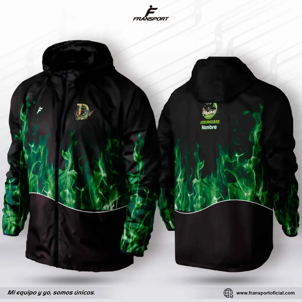 Impermeable - Rompevientos personalizable Fransport - N1185 (Negro)