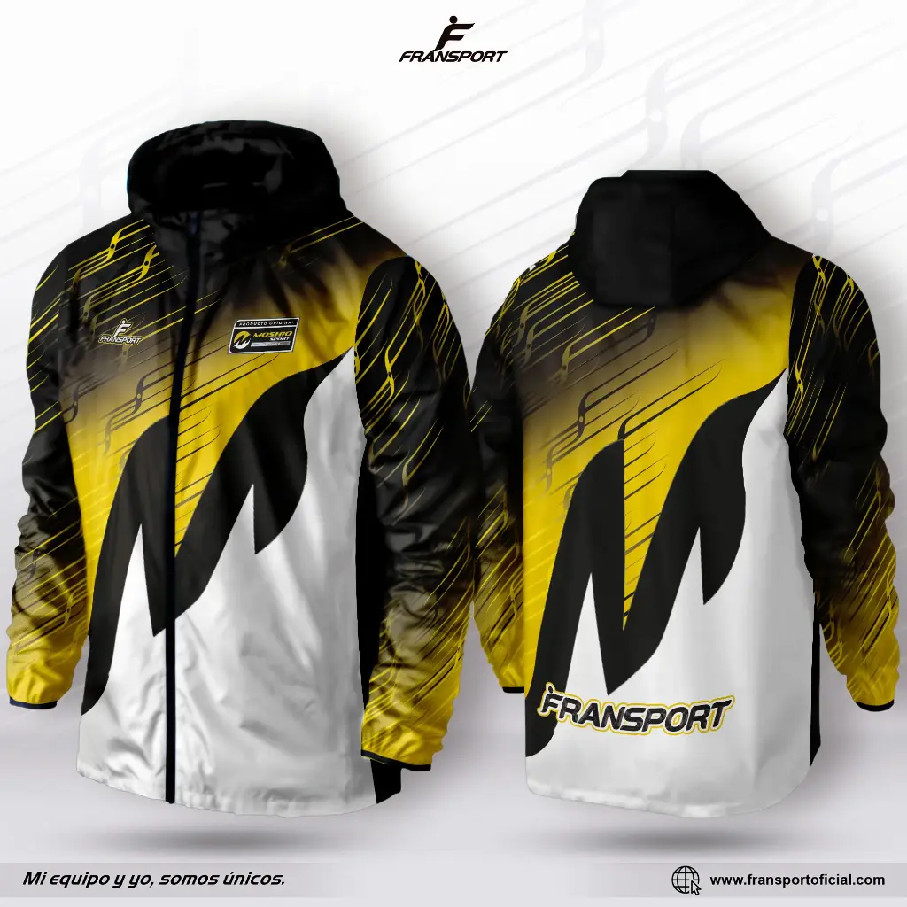 Impermeable - Rompevientos personalizable Fransport (Negro)