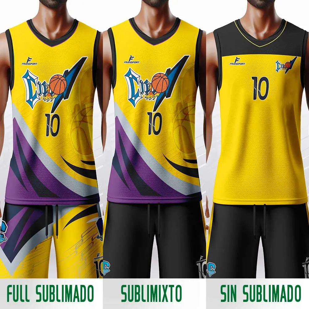 Conjunto Basquetball - Malla bermuda (3-Sin sublimado, Talla L, Clasico, Tela Dry Fit, Manga corta)