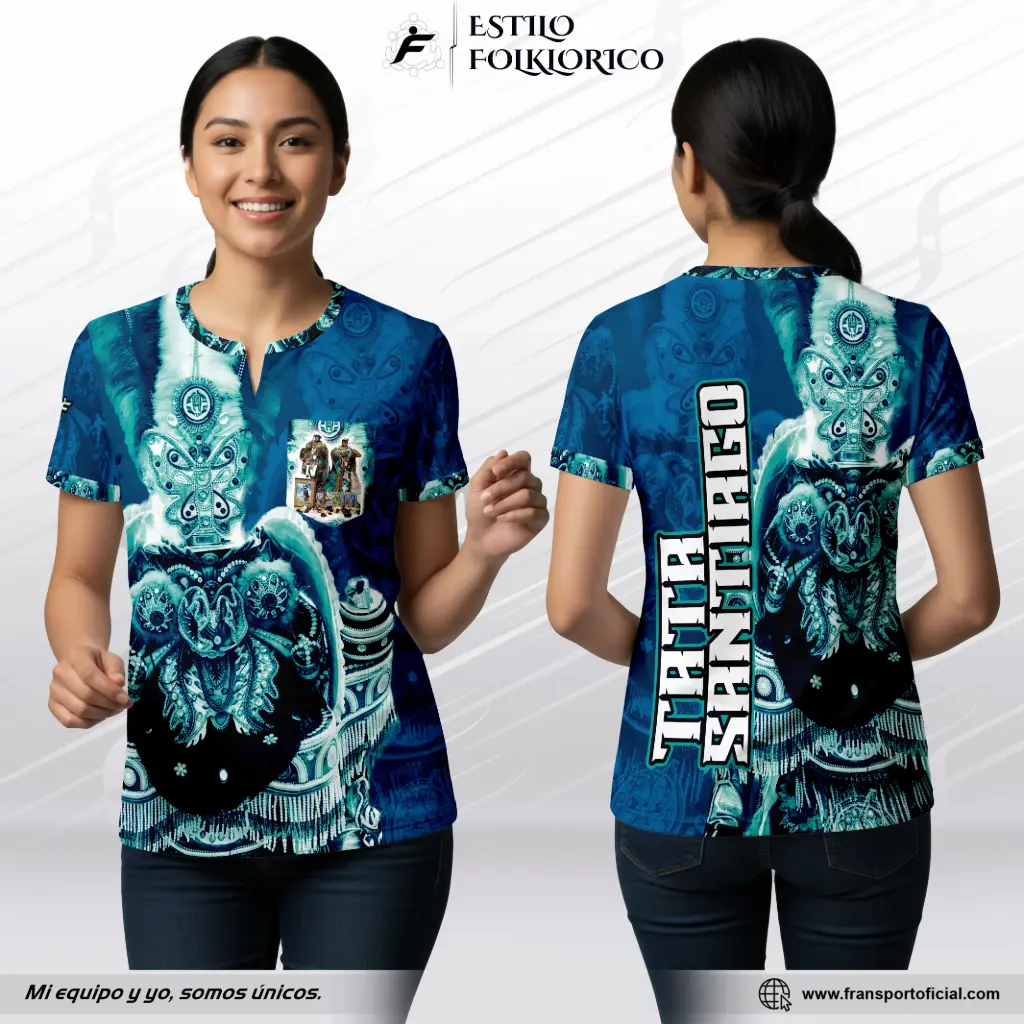 Camiseta mujer Estilo Folklor Bolivia – Morenada | Modelo Personalizable – Fransport - ID 1259