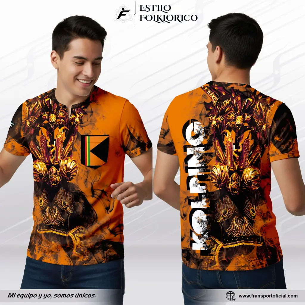 Camiseta Estilo Folklor Bolivia – Diablada | Modelo Personalizable – Fransport - ID 1257 (Negro)