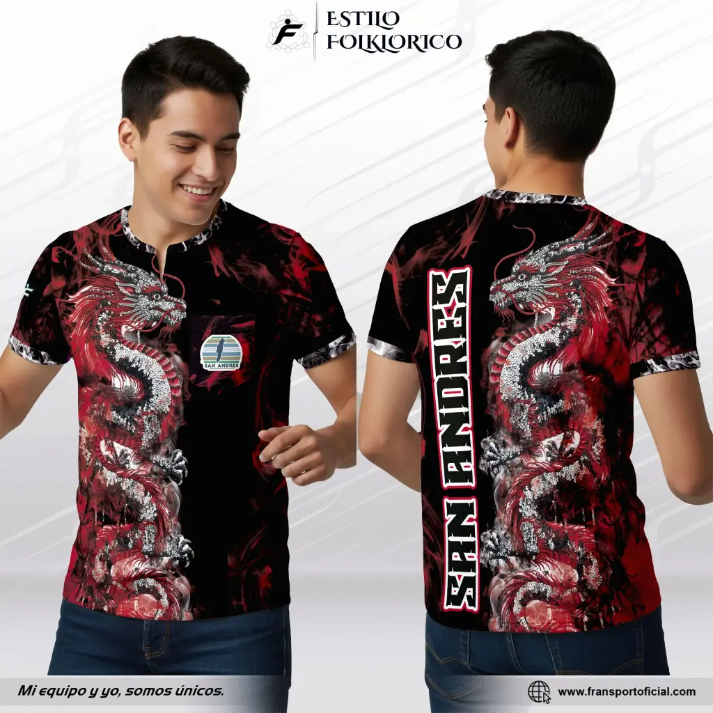 Camiseta Estilo Folklor Bolivia – Caporal | Modelo Personalizable – Fransport - ID 1262 (Negro)