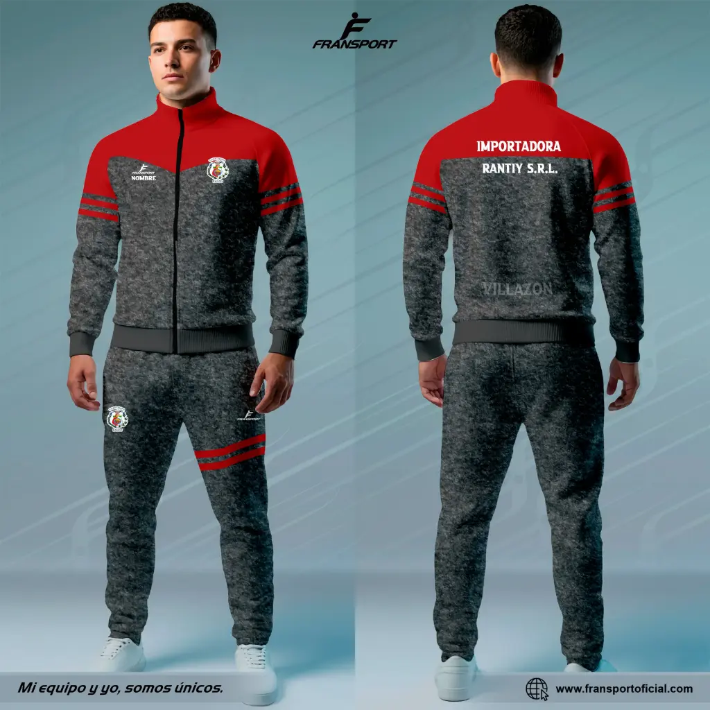 Conjunto Deportivo personalizable Fransport - V-1754 (Rojo)