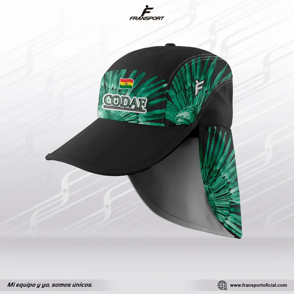 Gorra Estilo Folklor Bolivia | Modelo Personalizable – Fransport - ID 1234 (Negro)