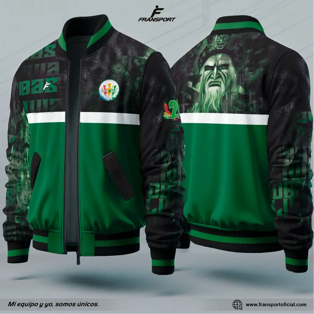 Bomber Estilo Folklor Bolivia – Tobas | Modelo Personalizable – Fransport - ID 1241 (Negro)