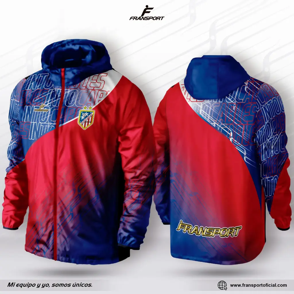 Impermeable - Rompevientos personalizable Fransport (Azul)