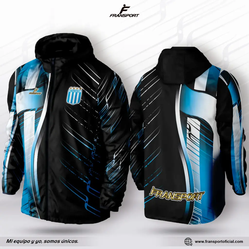 Impermeable - Rompevientos personalizable Fransport (Negro)