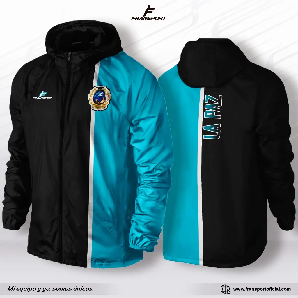 Impermeable - Rompevientos personalizable Fransport (Negro)