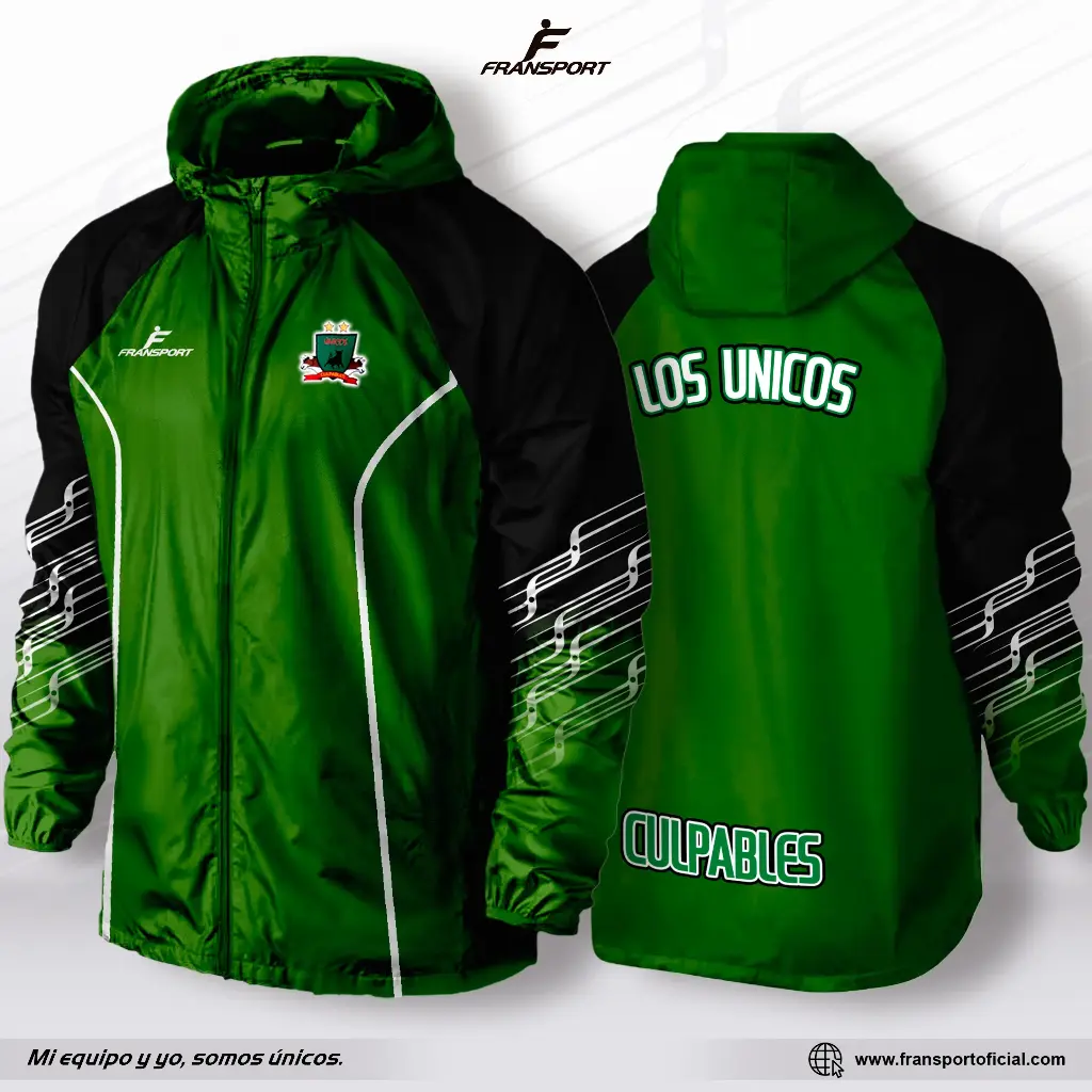 Impermeable - Rompevientos personalizable Fransport (Negro)