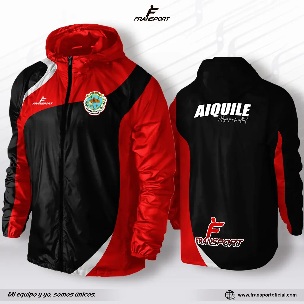 Impermeable - Rompevientos personalizable Fransport (Negro)