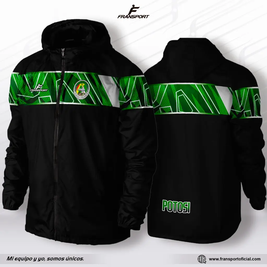 Impermeable - Rompevientos personalizable Fransport (Negro)