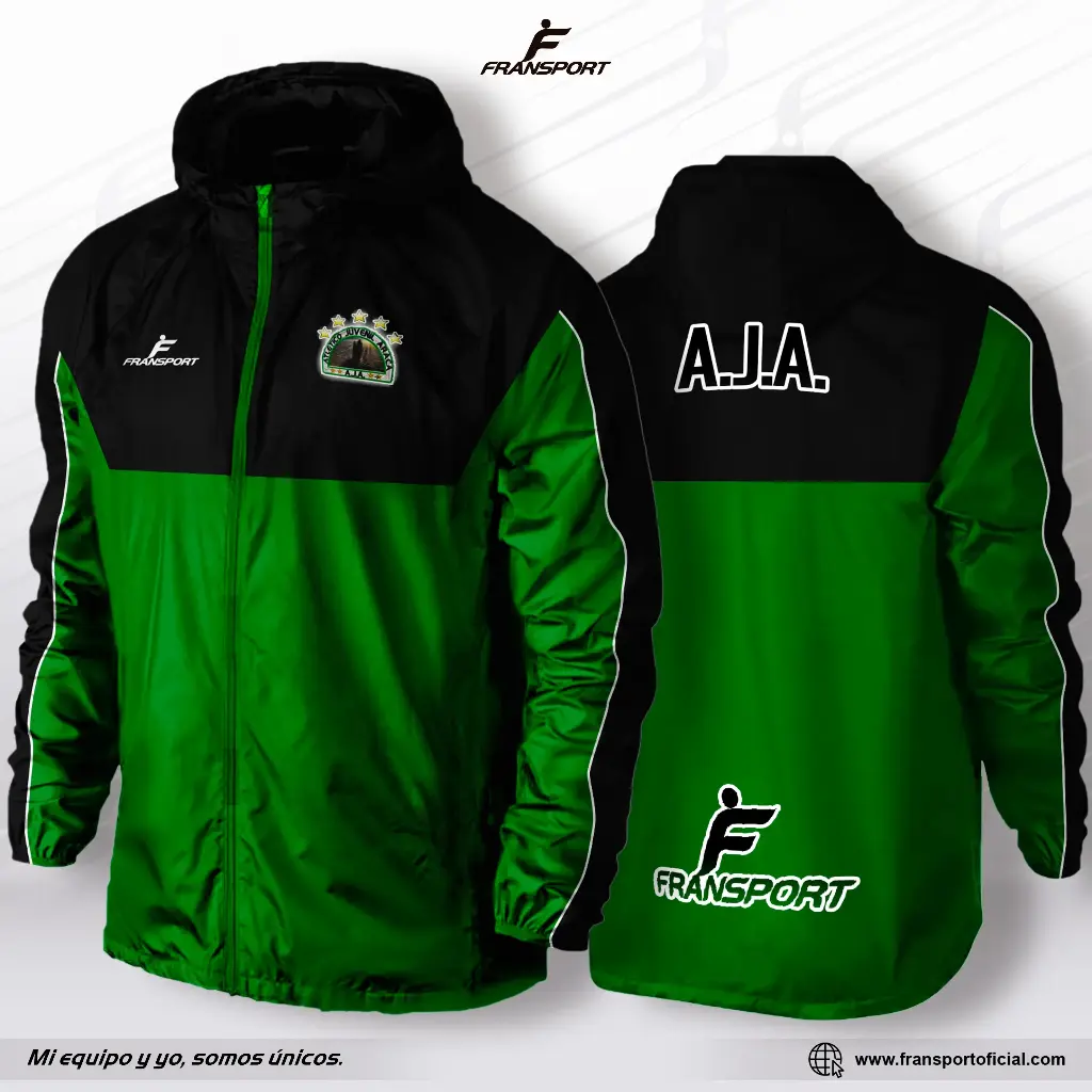 Impermeable - Rompevientos personalizable Fransport (Negro)
