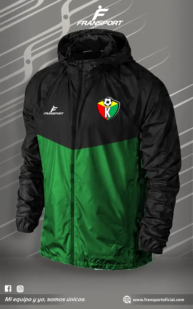 Impermeable - Rompevientos personalizable Fransport (Negro)