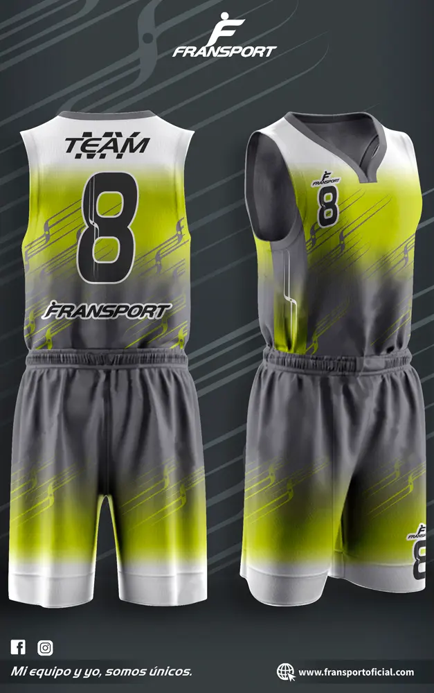 Conjunto malla y bermuda basquet  (Blanco)