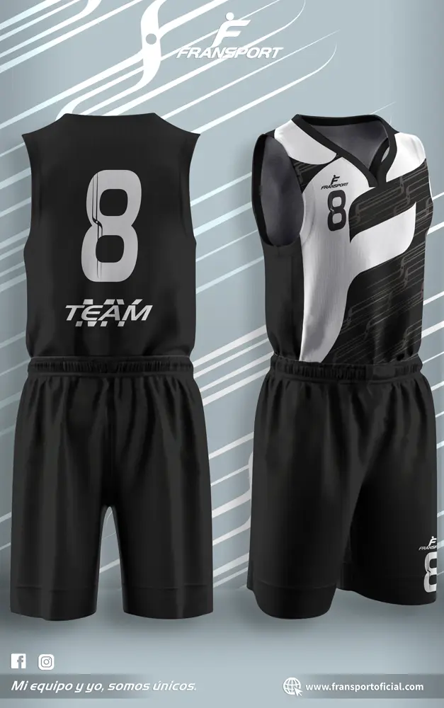Conjunto malla y bermuda basquet   (Blanco)
