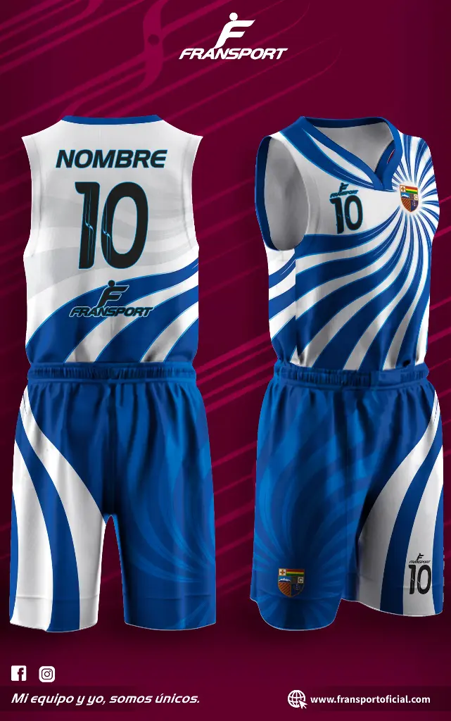 Conjunto malla y bermuda basquet  (Blanco)