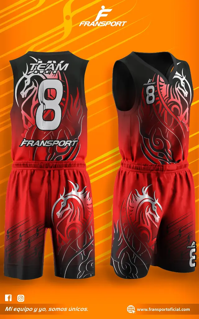 Conjunto malla y bermuda basquet   (Negro)