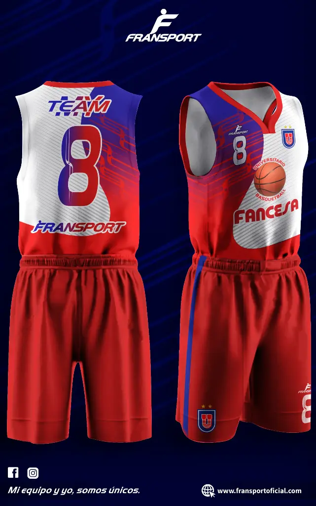 Conjunto malla y bermuda basquet  (Blanco)