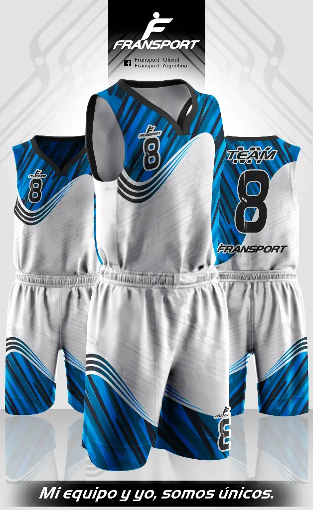 Conjunto malla y bermuda basquet   (Blanco)
