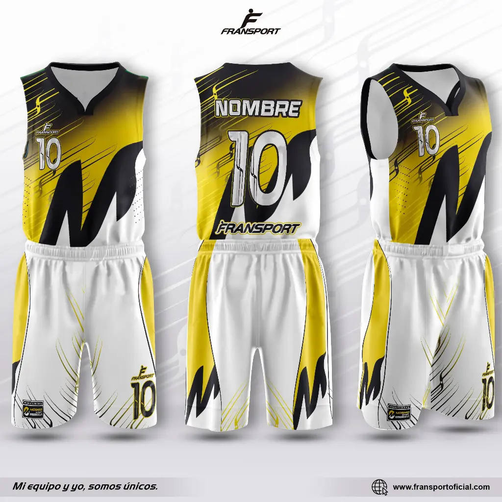 Conjunto malla y bermuda basquet   (Blanco)