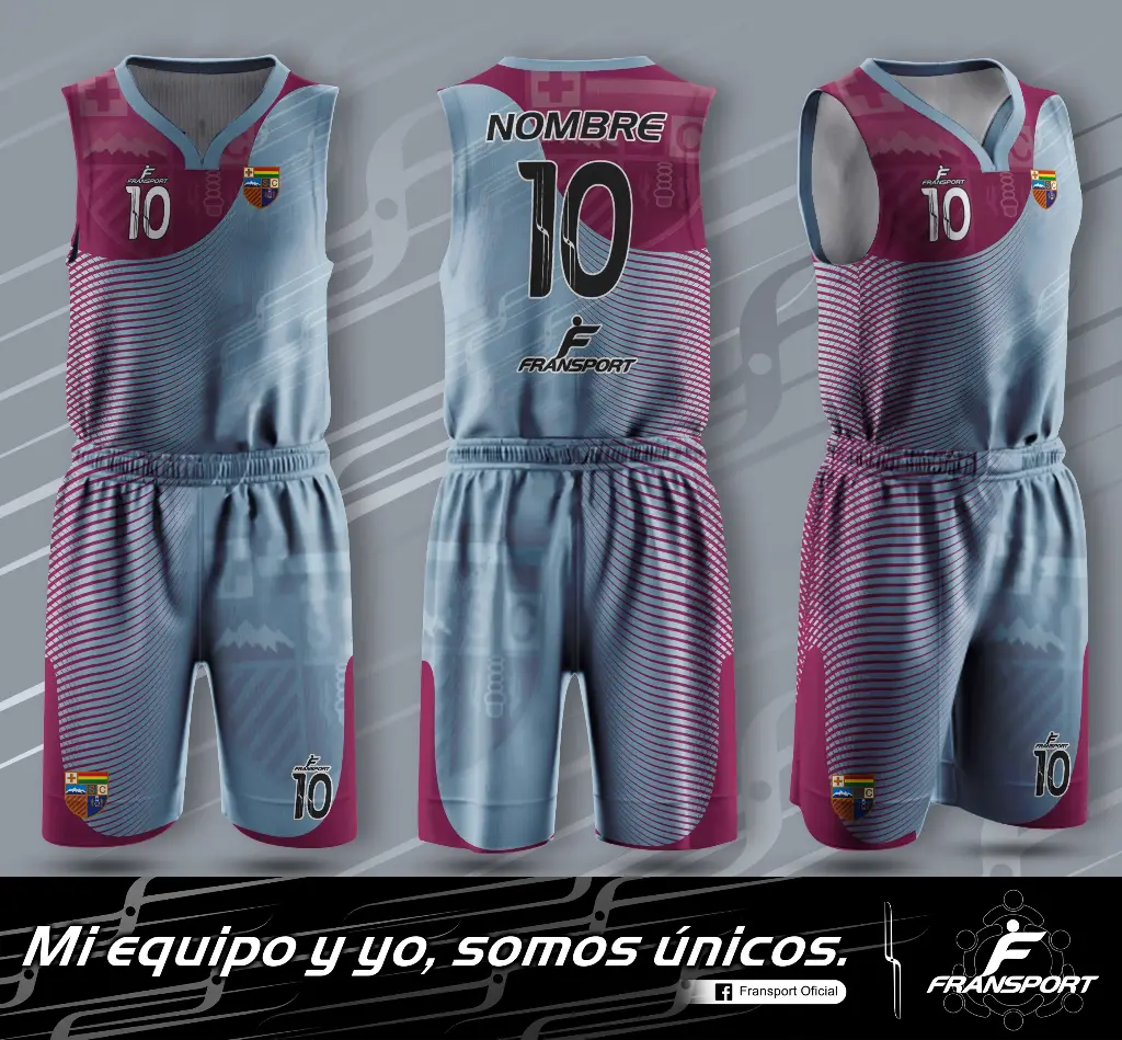 Conjunto malla y bermuda basquet    (Rosa)