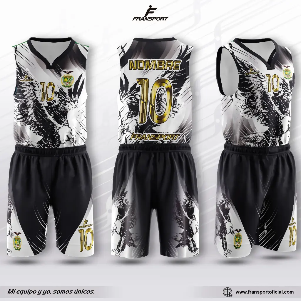 Conjunto malla y bermuda basquet  (Blanco)