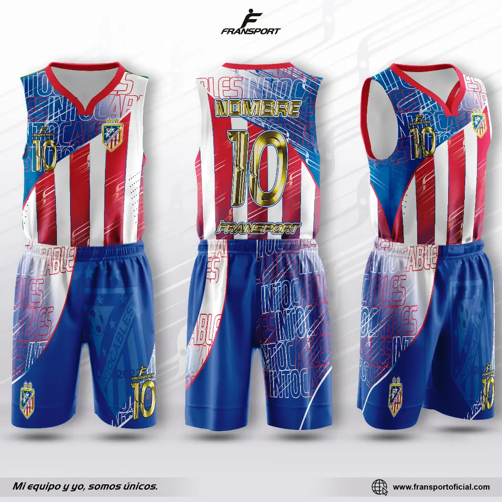 Conjunto malla y bermuda basquet (Azul)