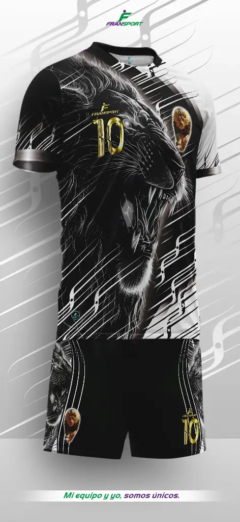 Poleras y corto Fútbol Diseño Fransport Personalizable full sublimado (Blanco)