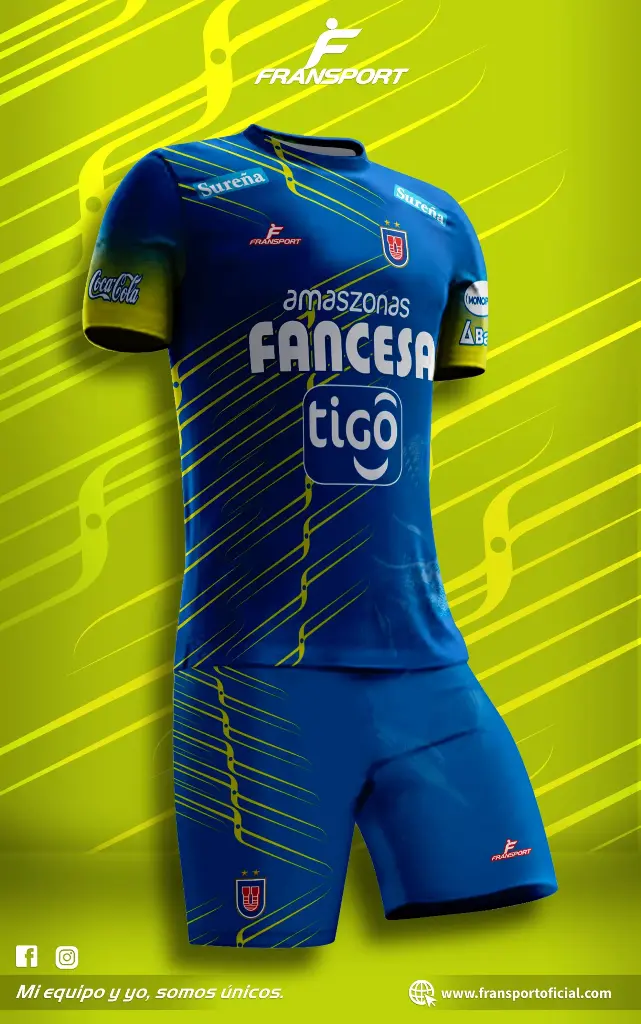 Poleras y corto Fútbol Diseño Fransport Personalizable full sublimado