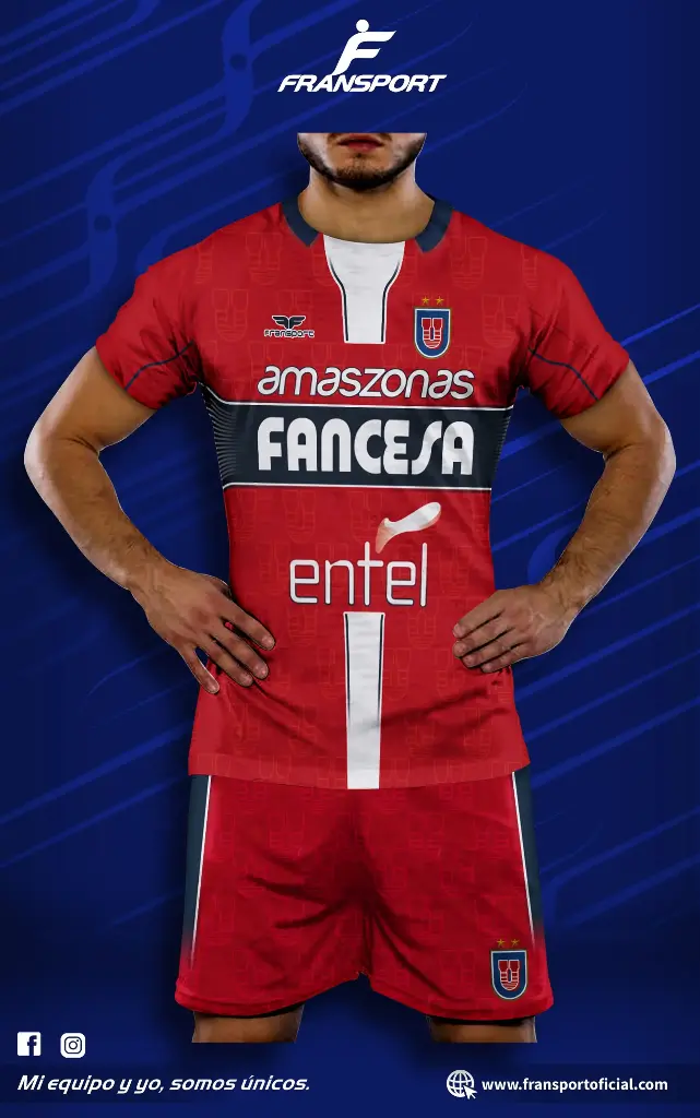 Poleras y corto Fútbol Diseño Fransport Personalizable full sublimado (Azul marino)