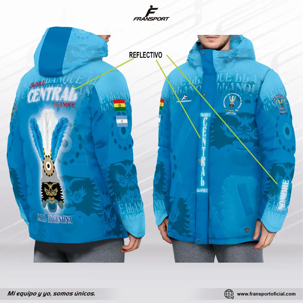 Parka full sublimada personalizable - CRM 856 (Turqueza)