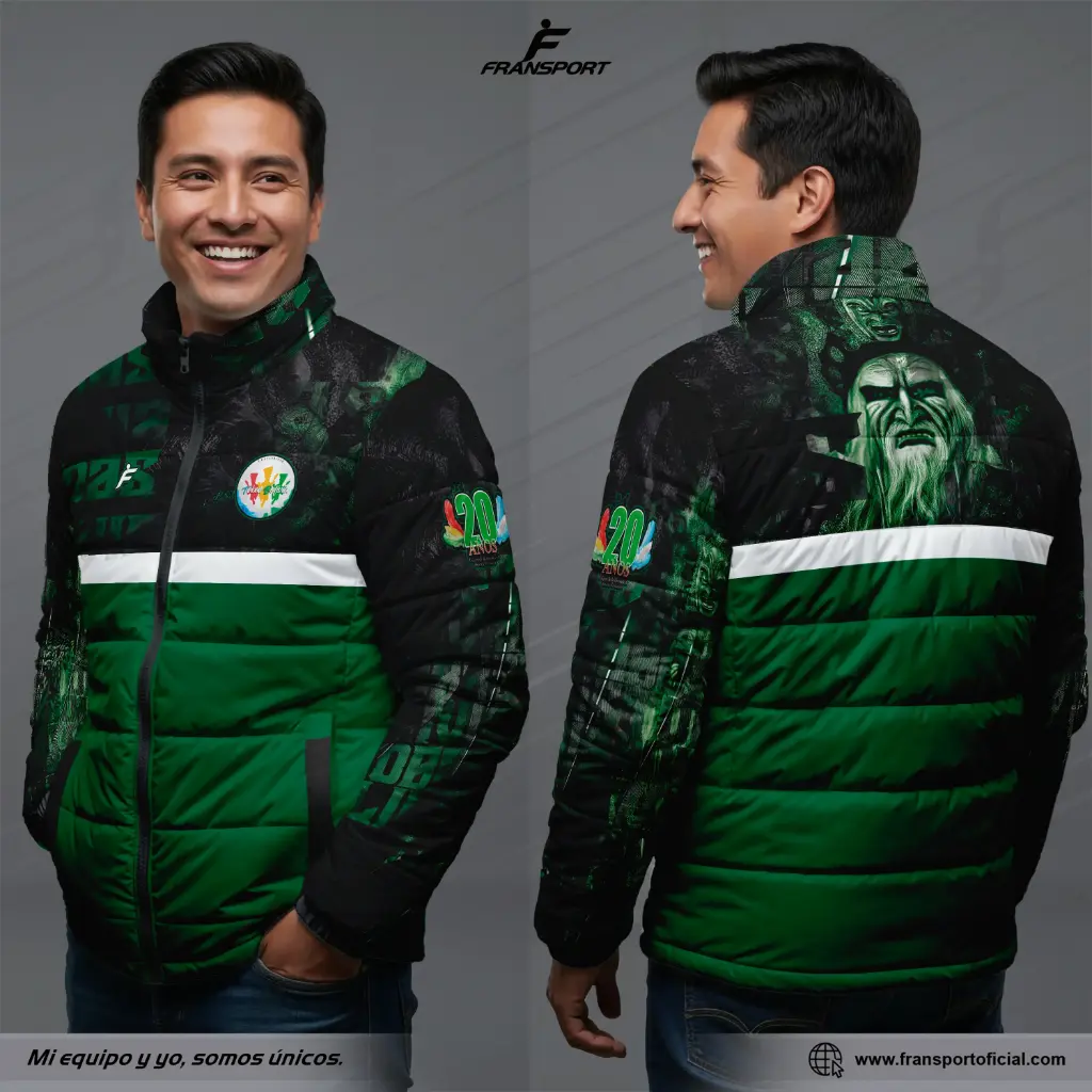 Chamarra termica varon Estilo Folklor Bolivia – Tobas | Modelo Personalizable – Fransport - ID 1241 (Negro)