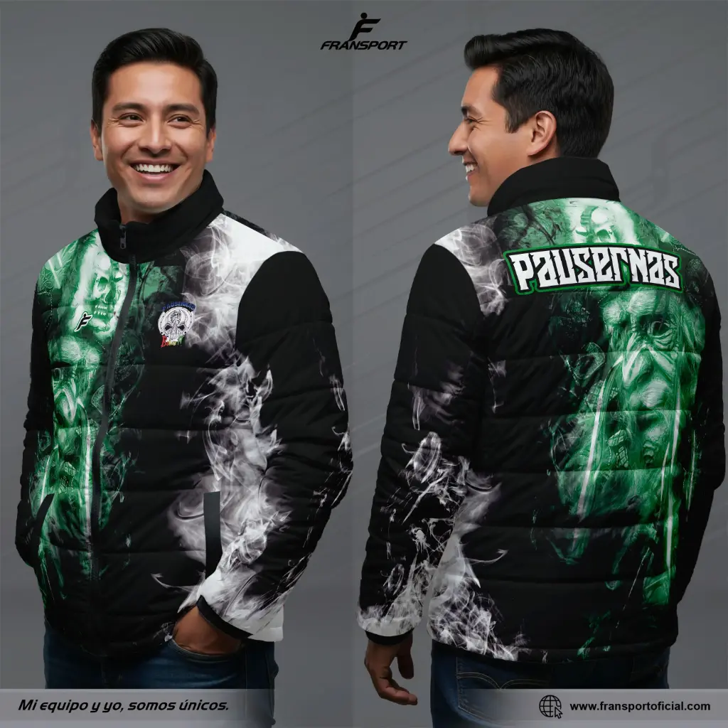 Chamarra termica varon Estilo Folklor Bolivia – Tobas | Modelo Personalizable – Fransport - ID 1307 (Negro)