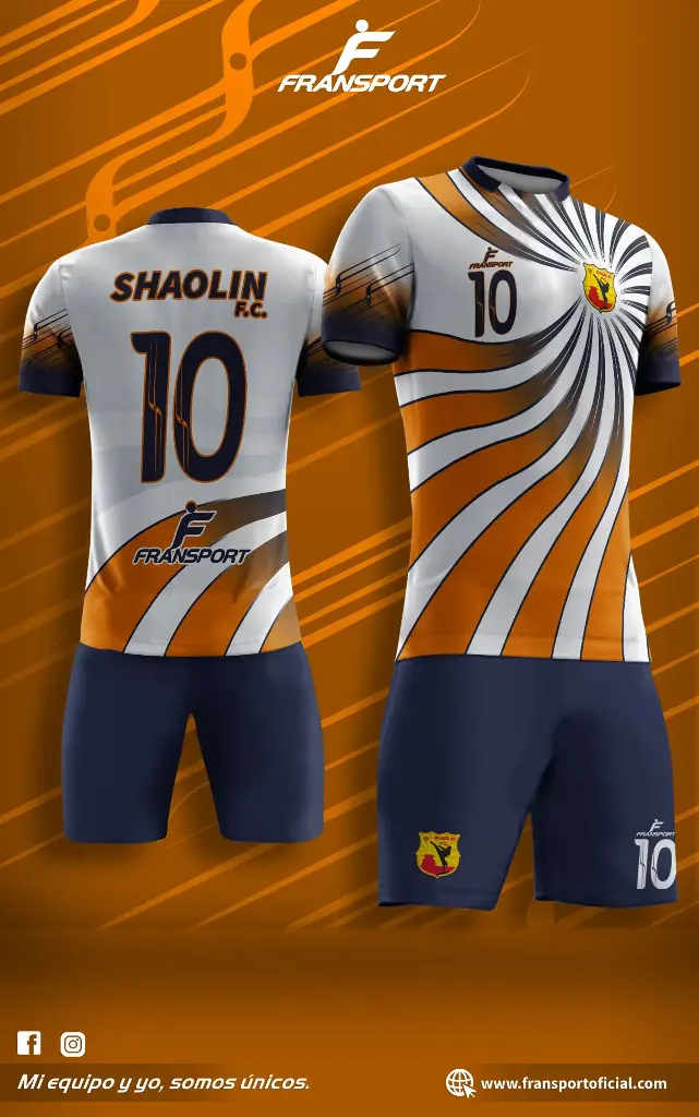 Poleras y corto Fútbol Diseño Fransport Personalizable sublimixto (Blanco)