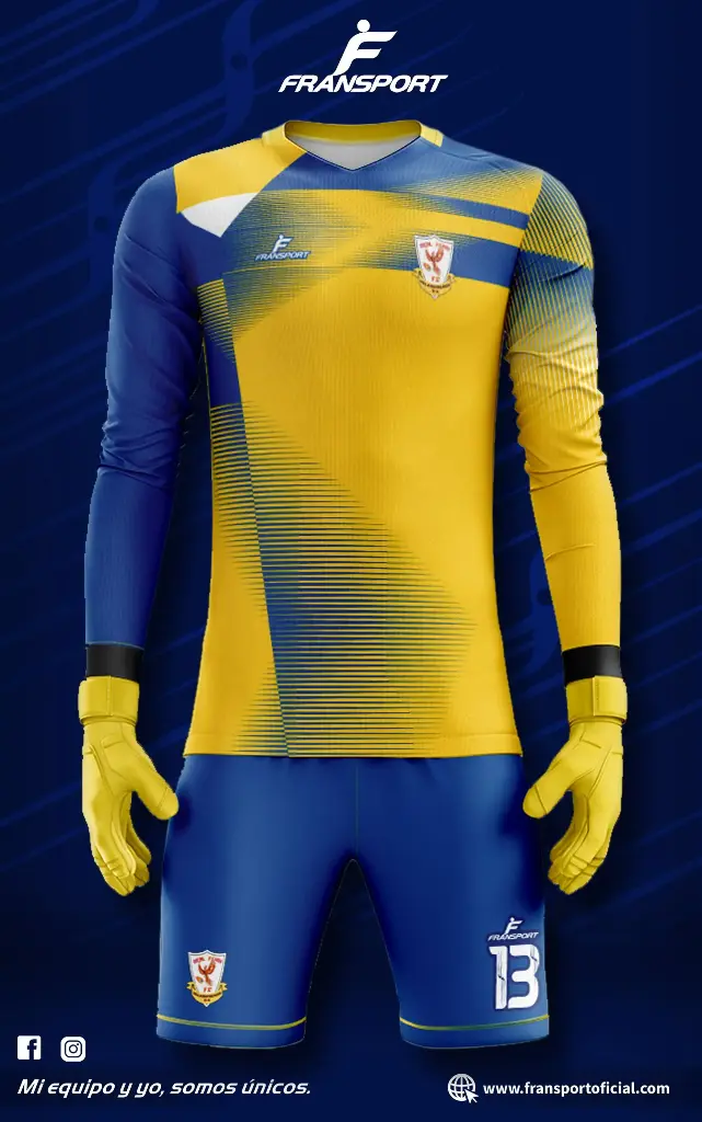 Poleras y corto Fútbol Diseño Fransport Personalizable sublimixto (Azul)