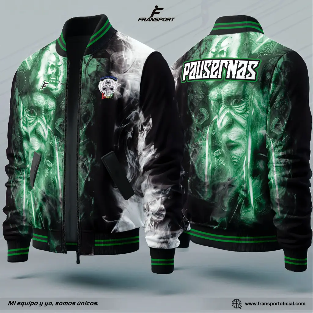 Bomber Estilo Folklor Bolivia – Tinku | Modelo Personalizable – Fransport - ID 1258 (Negro)