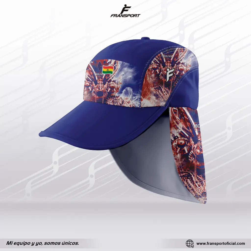 Gorra Estilo Folklor Bolivia – Diablada | Modelo Personalizable – Fransport - ID 1264 (Azul)
