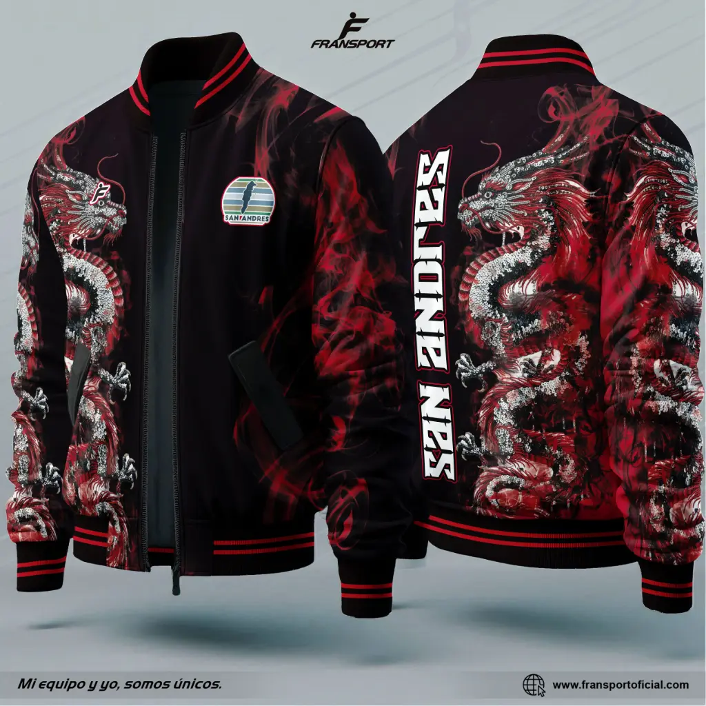 Bomber Estilo Folklor Bolivia – Caporal | Modelo Personalizable – Fransport - ID 1262 (Negro)