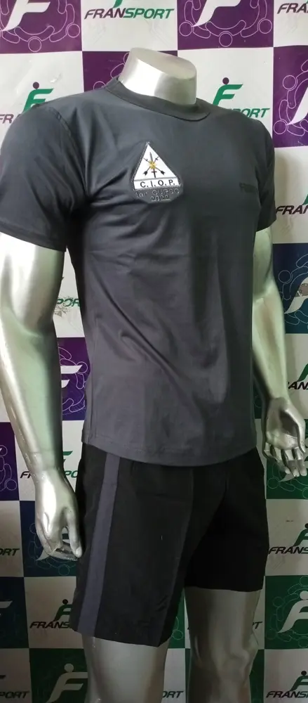 Conjunto Polera y corto policial - personalizable (Negro)