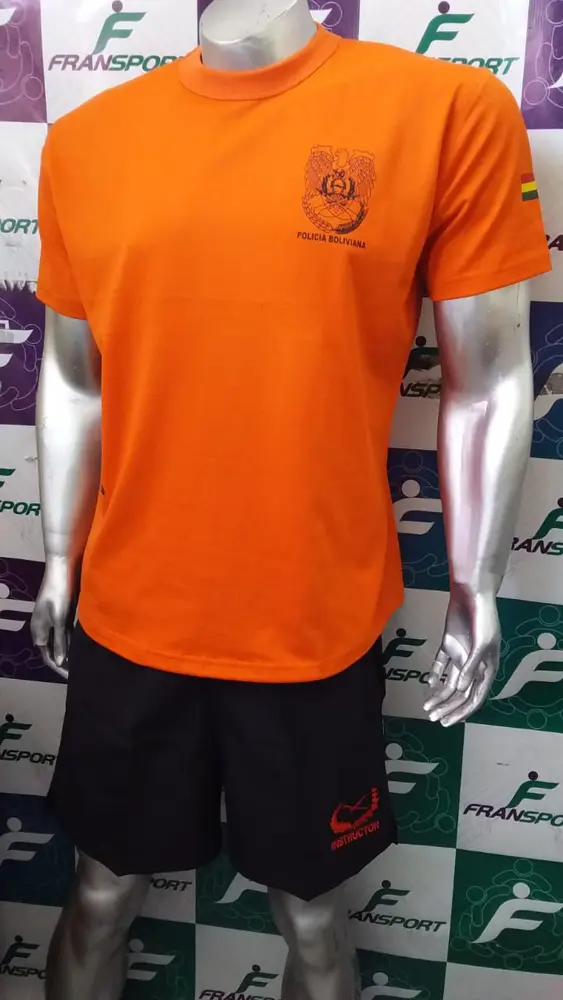 Conjunto Polera y corto policial - personalizable (Negro)